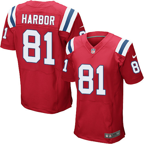 Men's Elite Clay Harbor Nike Jersey Red Alternate - #81 NFL New England Patriots